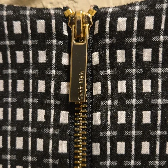 Calvin Klein Dress Black and White Print Dress Size 2 - Picture 7 of 8